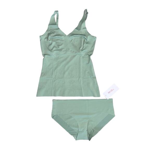 Ruby Ribbon Green Intimates Set - Picture 1 of 10